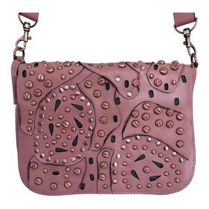 Patricia Nash Rosa Pink Leather Studded Crossbody